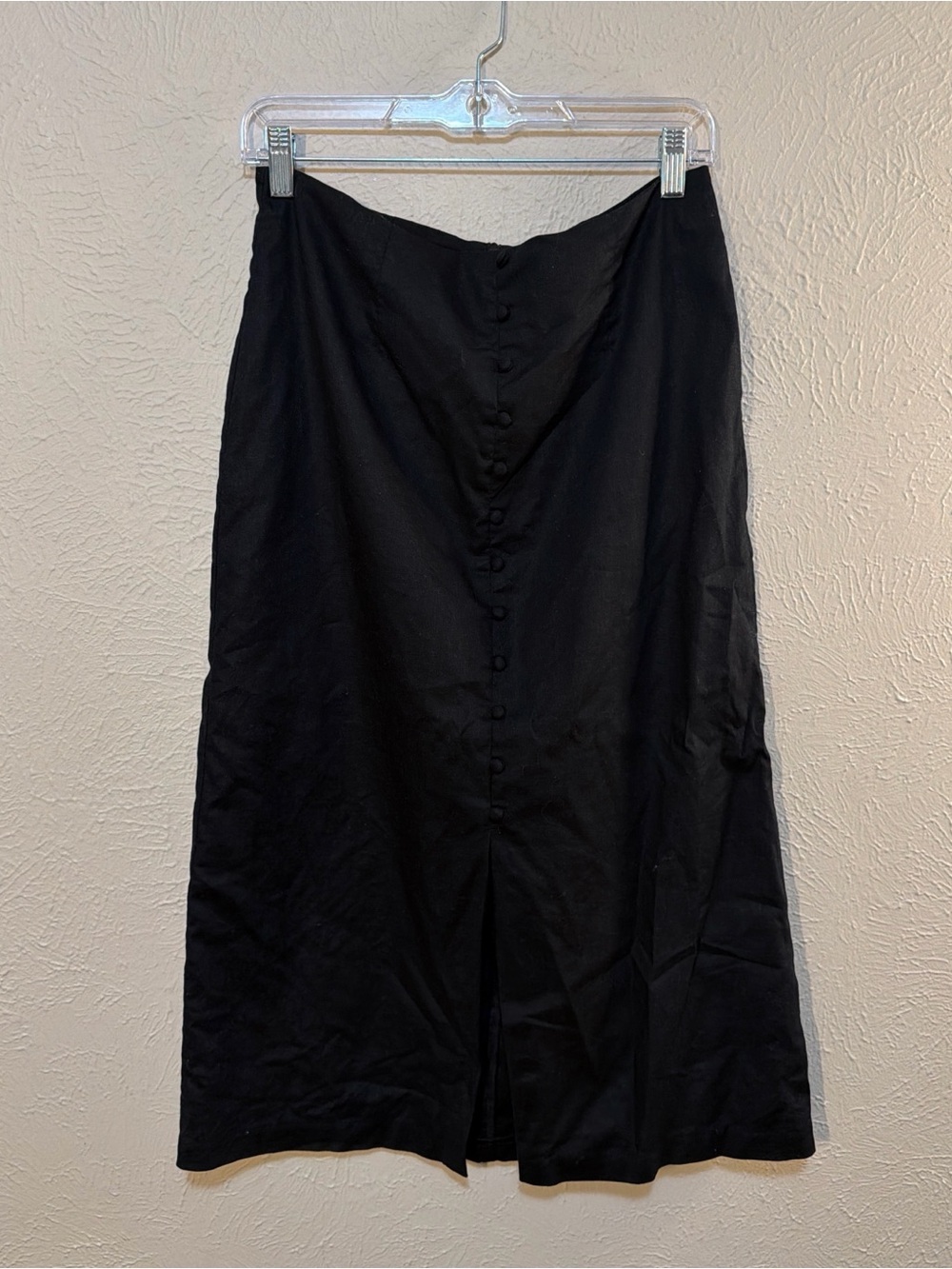 Banana Republic Black Button-Down Midi Skirt